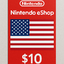 Nintendo eShop 10 USD $10 Gift Card USA