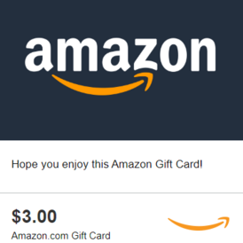 Amazon.com Gift Card - $3 USD(storable)