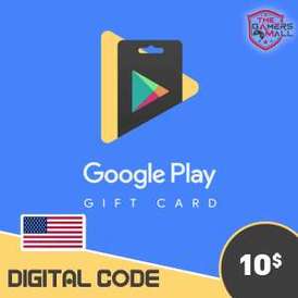 Google Play Card 10 $ USD Digital Code